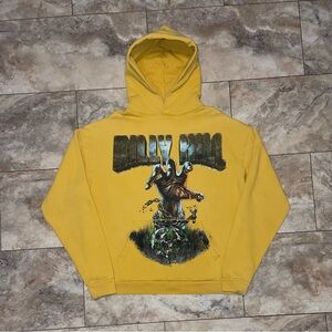 Billy Hill Collection #4 “Buried Hand” Graphic Hoodie Yellow Size XL
